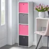 4.25" Utility Bookcase Tower With 4 Fabric Bins White/Pink - Buylateral -Buylateral Shop GUEST 0685d3ad f403 4c30 8fa2 009f04426a3b