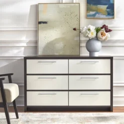 6 Drawer Chest White Espresso - Buylateral