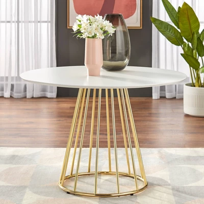 Marsai Round Dining Table White/Gold - Buylateral Marsai Round Dining Table White/Gold - Buylateral -Buylateral Shop GUEST 104c7127 ba40 4d8b 8360 17615bfcc9a2