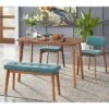 4pc Nettie Mid-Century Modern Dining Set With Bench Walnut/Teal - Buylateral -Buylateral Shop GUEST 1e485630 ce7f 4f6e ad5e df81201079ab