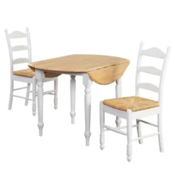 3pc Ladder Back Drop Leaf Dining Set Wood/White - Buylateral -Buylateral Shop GUEST 2f58daba 0637 4ba0 8fa8 33363b2507ac