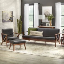 Bianca Mid-Century Modern Armchair Black/Walnut - Buylateral -Buylateral Shop GUEST 315f2f65 2f52 4bc9 976c 622c9d234098