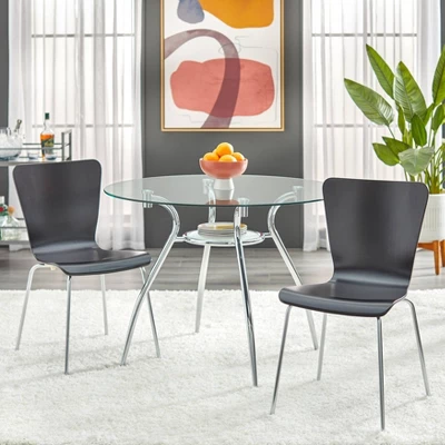 3pc Itza Round Glass Top and Chrome Base Dining Set - Buylateral 3pc Itza Round Glass Top And Chrome Base Dining Set - Buylateral -Buylateral Shop GUEST 34df8792 c7c6 4550 9594 587640732523