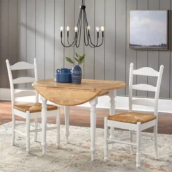 3pc Ladder Back Drop Leaf Dining Set Wood/White - Buylateral -Buylateral Shop GUEST 39890da1 e04d 42cc a137 afefb030b99c