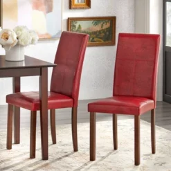 3pc Newark Parson Dining Set Walnut/Red - Buylateral -Buylateral Shop GUEST 43582e08 ab86 4c01 bdae e3798a275cb7