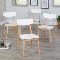 5pc Perla Dining Set White/Natural - Buylateral -Buylateral Shop GUEST 4417902f 7c09 4c27 9ed5 5c557ec58e23
