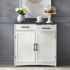 Dalton 2 Door Buffet Cabinet White/Charcoal Gray - Buylateral -Buylateral Shop GUEST 480b053e 1b6b 40ee a27f b4896ea1b1ba