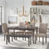 6pc Burntwood Parson Dining Set With Bench Weathered Gray - Buylateral 2 6pc Burntwood Parson Dining Set With Bench Weathered Gray - Buylateral -Buylateral Shop GUEST 481b2987 1197 4e36 98ed 0eb9bc580d9b