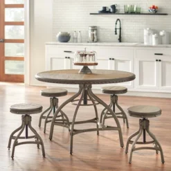Set Of 2 Adjustable Height Stools With Nailhead Pewter Silver - Buylateral -Buylateral Shop GUEST 4f494e24 1827 406c a6b3 ec76d2fc5a30