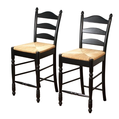 Set of 2 24" Ladder Back Counter Height Barstools - Buylateral Set Of 2 24" Ladder Back Counter Height Barstools - Buylateral -Buylateral Shop GUEST 517ea0a4 1d09 4f31 9fd2 84442bc70a03