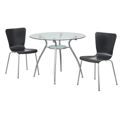 3pc Itza Round Glass Top and Chrome Base Dining Set - Buylateral 3pc Itza Round Glass Top And Chrome Base Dining Set - Buylateral -Buylateral Shop GUEST 58c5995a 03c6 466d a83c c18c5f3d4499