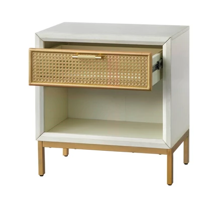 Lati Rattan Drawer End Table White/Natural - Buylateral Lati Rattan Drawer End Table White/Natural - Buylateral -Buylateral Shop GUEST 59eafa8d ecb7 42cb 8907 520d2d9c780a