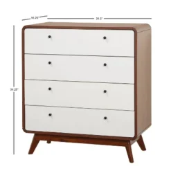 Cassie Mid-Century Modern 4 Drawer Chest Walnut/White - Buylateral -Buylateral Shop GUEST 5a767ced 813b 4f0b a231 2a9607332d1d