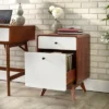 Cassie 2 Drawer File Cabinet White/Walnut - Buylateral -Buylateral Shop GUEST 682f5f13 945c 4e53 a115 01bc5166df37