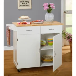 Large Kitchen Cart With Wood Top White - Buylateral -Buylateral Shop GUEST 6d7a5abc e872 4006 b5ad 87a9c5fa2896