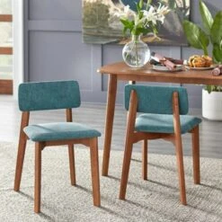 4pc Nettie Mid-Century Modern Dining Set With Bench Walnut/Teal - Buylateral -Buylateral Shop GUEST 7bbe3003 7bc4 46fa 96c2 4c125c385dab