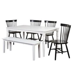 6pc Parma Rectangular Dining Set With Bench - Buylateral -Buylateral Shop GUEST 7e623d47 07d2 41c9 9ca9 c3a56eeb2f12