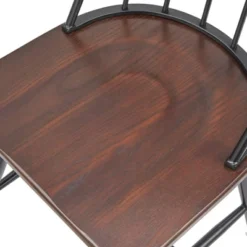 Set Of 2 Milo Windsor Metal With Wood Seat Dining Chairs Black/Espresso Brown - Buylateral -Buylateral Shop GUEST 7e956ac6 1f8e 4b5a b05e cefd0c99611c