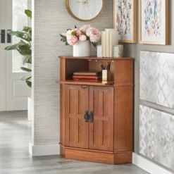 Mission 2 Door 1 Drawer Corner Storage Cabinet Oak - Buylateral -Buylateral Shop GUEST 9636a05b ff0a 4faf 81fb f47e8e914aaf