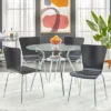 5pc Itza Round Glass Top And Chrome Base Dining Set - Buylateral -Buylateral Shop GUEST 98b96297 1e5c 4bd6 b5b5 eac94e2d935c
