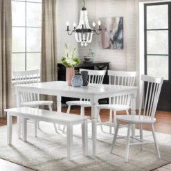 6pc Parma Rectangular Dining Set With Bench - Buylateral -Buylateral Shop GUEST 9d5979ab dc4e 496e 8981 802dba22a51a