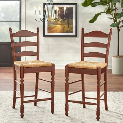 Set of 2 24" Ladder Back Counter Height Barstools - Buylateral Set Of 2 24" Ladder Back Counter Height Barstools - Buylateral -Buylateral Shop GUEST a118d0c6 0bfd 4d76 bf1f 0bba32acf0d0