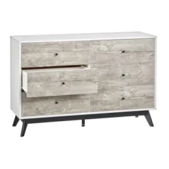 Crislana Mid-Century Modern 6 Drawer Dresser Gray/White - Buylateral -Buylateral Shop GUEST ad57d33a 7e14 4c8f b83f 54b86f6bff8a