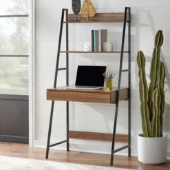 3pc Denton Ladder Desk And Shelf Walnut/Black - Buylateral -Buylateral Shop GUEST aeb7134a 84b9 4fbb ada4 922c6f3e8ba0 1