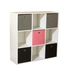 7.5" Utility Bookcase With 5 Fabric Bins - Buylateral -Buylateral Shop GUEST b14b0c6c 6822 4ef4 ae03 e4714c4559fb