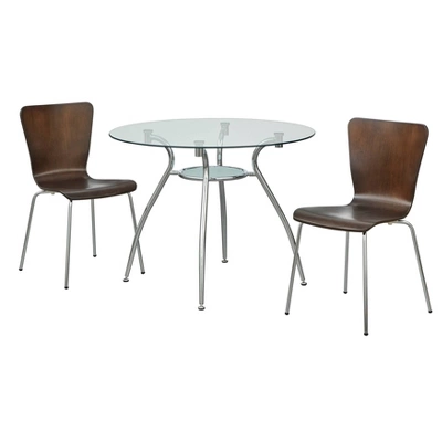 3pc Itza Round Glass Top and Chrome Base Dining Set - Buylateral 3pc Itza Round Glass Top And Chrome Base Dining Set - Buylateral -Buylateral Shop GUEST bae4e717 4910 4491 a311 c46d5bdca589