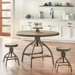 Adjustable Height Dining Table With Nailhead Pewter Silver - Buylateral 4 Adjustable Height Dining Table With Nailhead Pewter Silver - Buylateral -Buylateral Shop GUEST bd4b0ca9 6c83 4c0b b2fc fc414f96526f