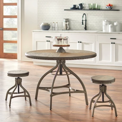 Adjustable Height Dining Table with Nailhead Pewter Silver - Buylateral Adjustable Height Dining Table With Nailhead Pewter Silver - Buylateral -Buylateral Shop GUEST bd4b0ca9 6c83 4c0b b2fc fc414f96526f