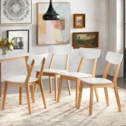 5pc Perla Dining Set White/Natural - Buylateral -Buylateral Shop GUEST c0eb4aa8 ca88 4e3b a448 7cf235872490