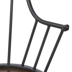 Set Of 2 Milo Windsor Metal With Wood Seat Dining Armchairs Black/Espresso Brown - Buylateral -Buylateral Shop GUEST c10ddfe5 2bd1 4bb3 b8f3 2090dd8ecf75