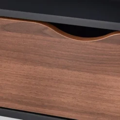 Sundal 2-Drawer TV Stand For TVs Up To 70" With Open Compartments Black/Walnut - Buylateral -Buylateral Shop GUEST cf895313 58dd 4beb ad35 9996fa75d831