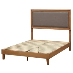 Queen Shaye Upholstered And Rustic Wood Bed - Buylateral -Buylateral Shop GUEST eef08e10 46af 4de5 9530 84e54199b589